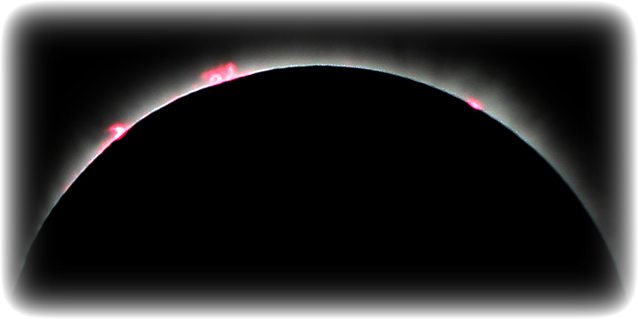 Prominences just after 2nd Contact