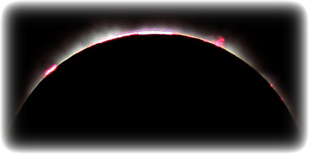 Chromosphere and Prominences just before 3rd Contact