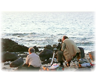 Finally, authors on Mauna Lani beach, photographing the last couple of 10 minutes of transit