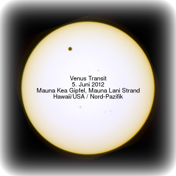 Venus-Transit 6. Juni 2012 (Mauna Kea Gipfel, Mauna Lani Strand / Hawaii/USA / Nord-Pazifik)